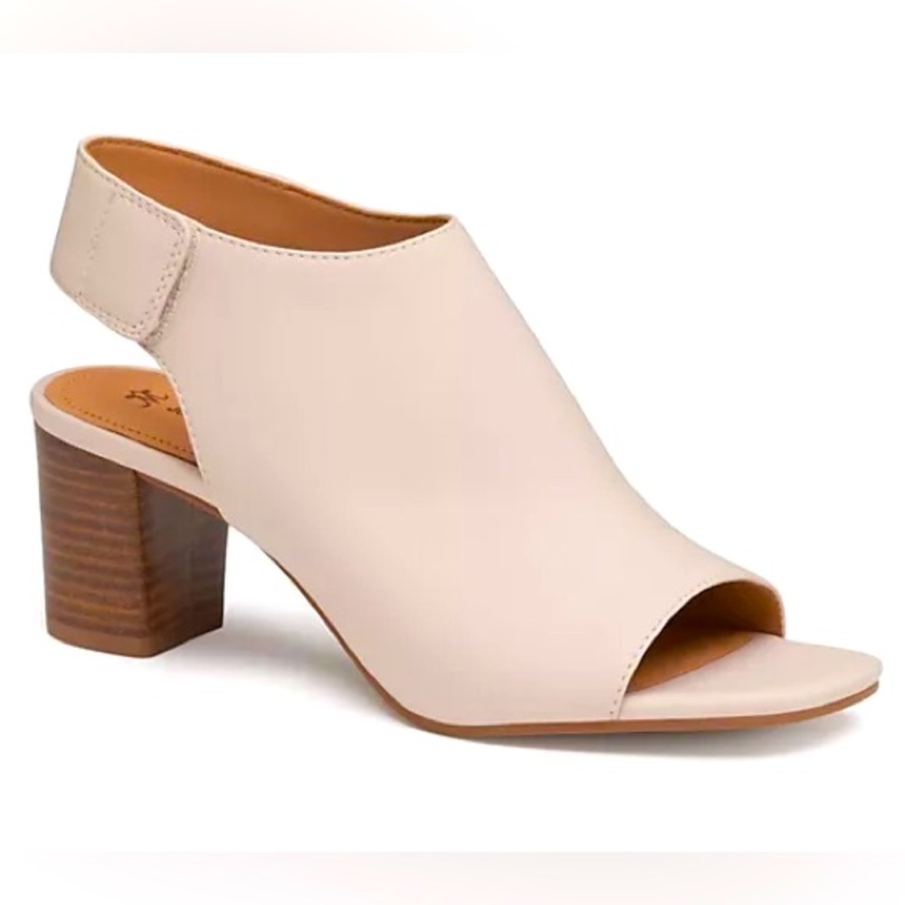 New Johnston & Murphy Anthropologie Evelyn 11 Off White Leather Sandals Booties